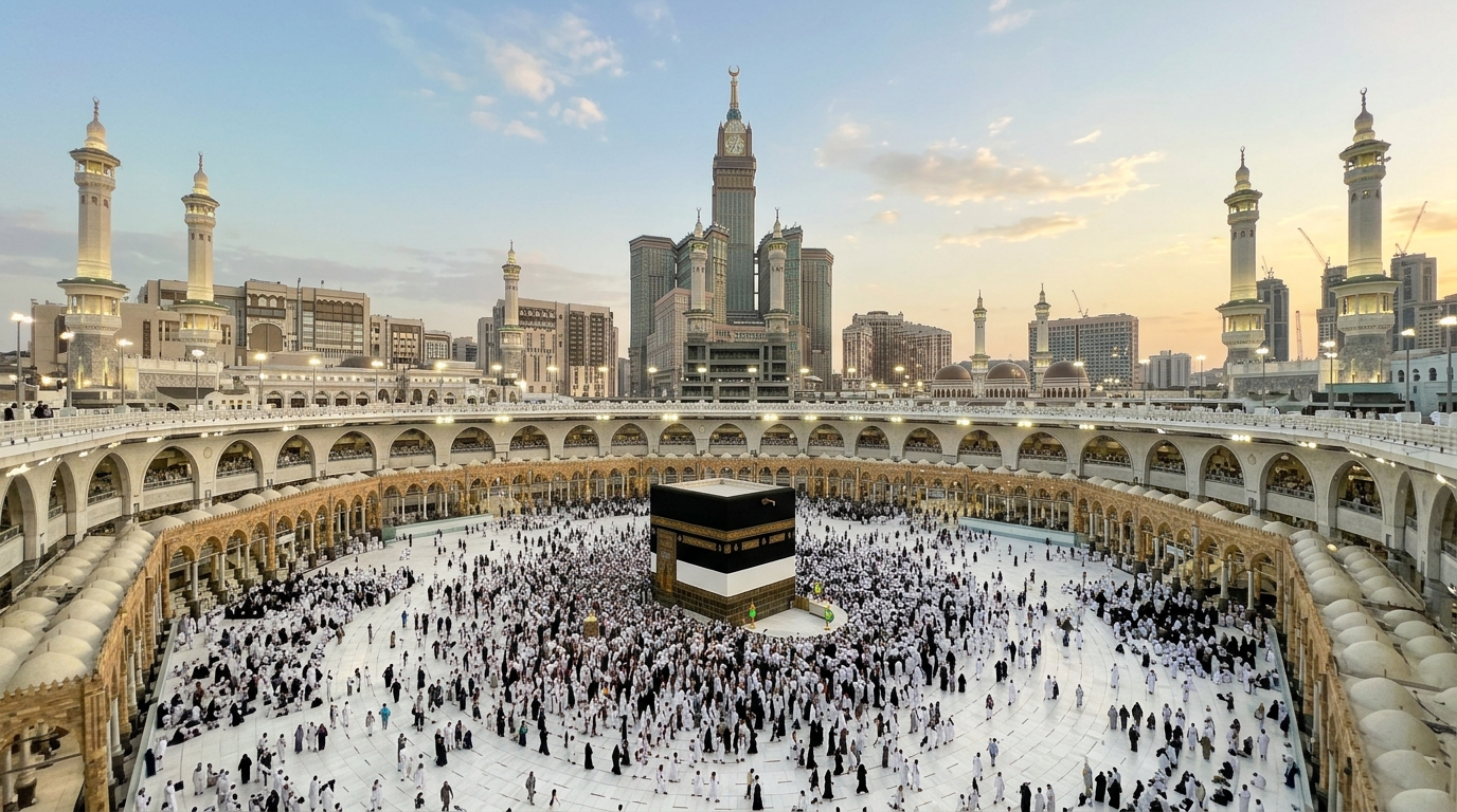 صورة توضيحية للمسجد الحرام والكعبة المشرفة